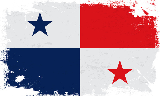 Panama flag with brush paint textured isolated on white background. Vector illustration EPS10