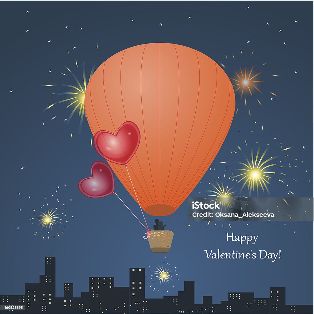 Пакет услуг «Valentine's Day with a balloon для проектирования - Векторная графика Абстрактный роялти-фри