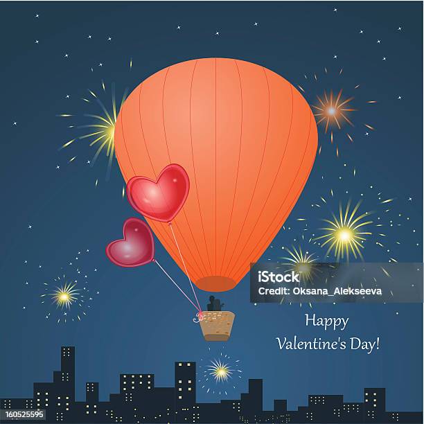 Пакет Услуг Valentines Day With A Balloon Для Проектирования — стоковая векторная графика и другие изображения на тему Абстрактный