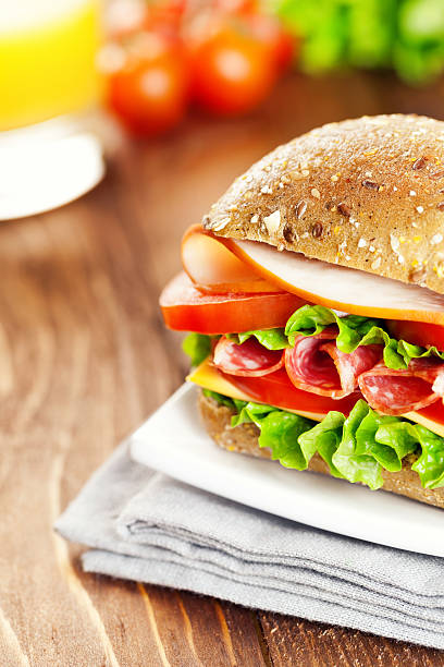 istock Sandwich with meat and vegetables 160525669
