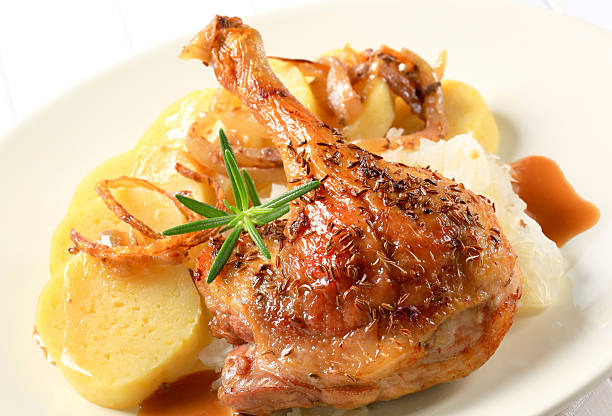 istock Roast duck with potato dumplings and white cabbage 160525769