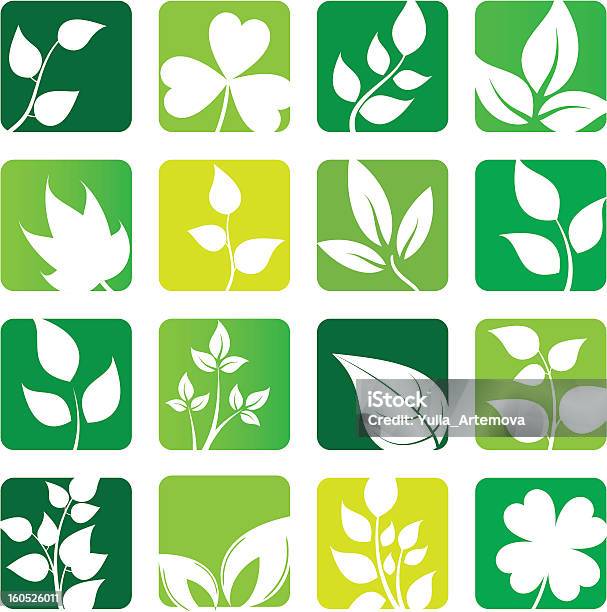 Vector Collection Dicônes De Feuilles Vecteurs libres de droits et plus d'images vectorielles de Couleur verte - Couleur verte, Design, Environnement