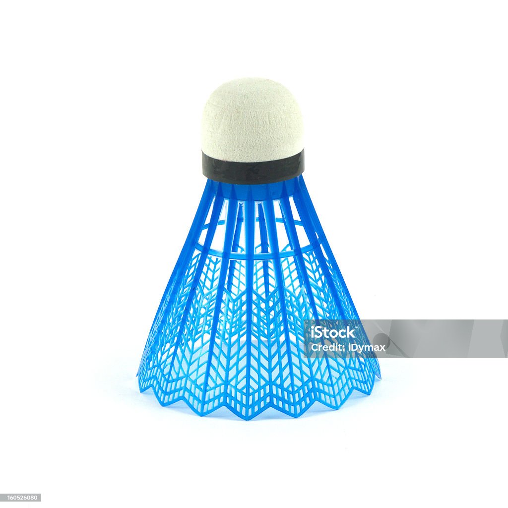 Blue badminton Volant de badminton - Photo de Fond blanc libre de droits