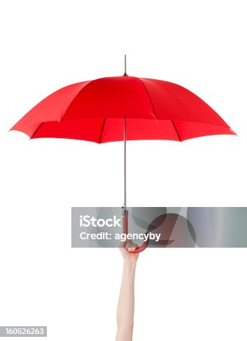 istock Close up of umbrella in hand 160526263