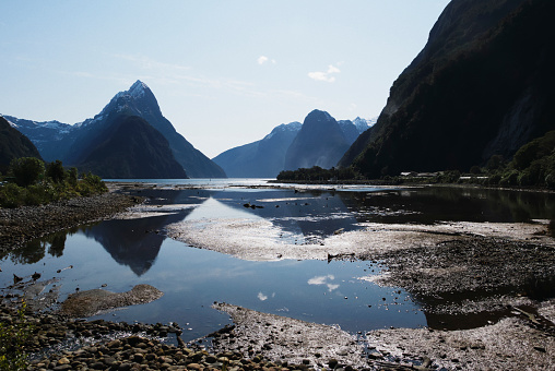 Photo of the Milford Sound fjord in New Zealand South island.