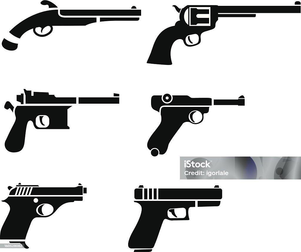 Pictogram Gunbpoint Vector Of Handgun Pictogram Stock Illustration - Download Image Now ...