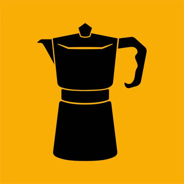 Vector illustration of Moka coffee maker icon.