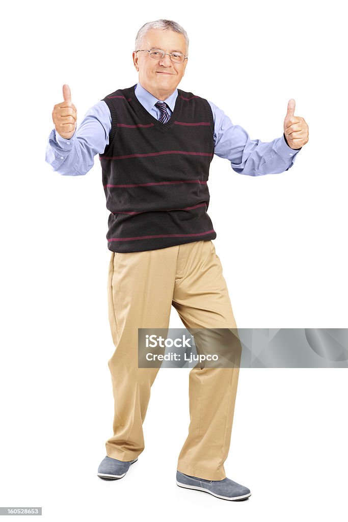 Uomo dando Pollice in su - Foto stock royalty-free di Abbigliamento