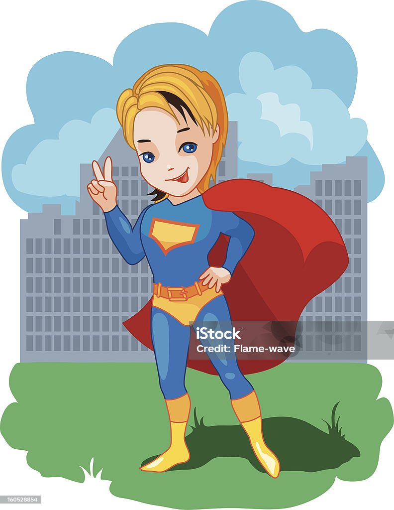 Super chłopiec Ilustracja wektorowa - Grafika wektorowa royalty-free (Blond włosy)