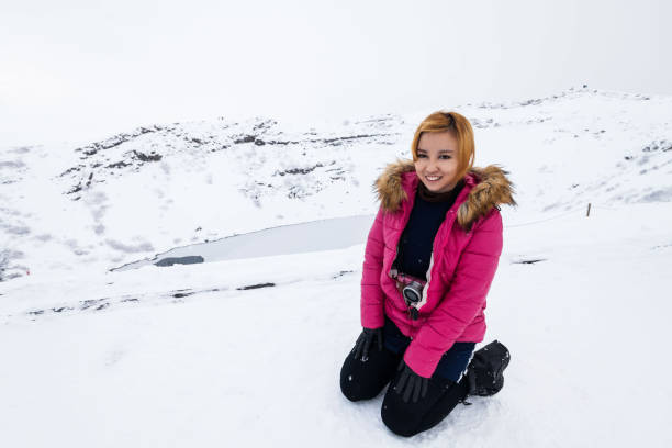 istock Kerid volcano crater during winter snow in Iceland 1605292122