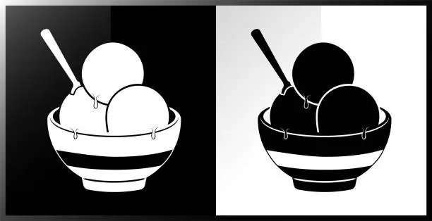 Vector illustration of Ice cream bowl icon.