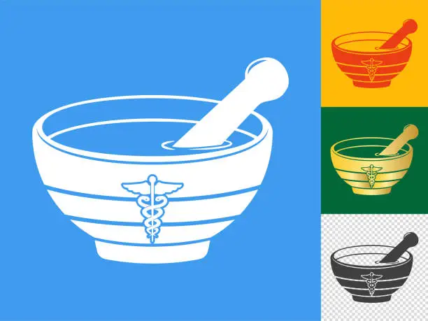 Vector illustration of Medicinal pestle and mortar icon.