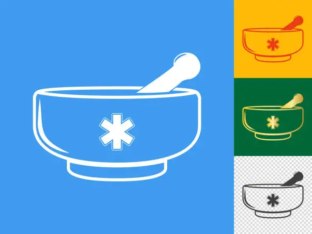 Vector illustration of Health pestle and mortar icon.