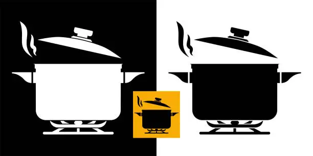 Vector illustration of Cooking pan and pot icon.