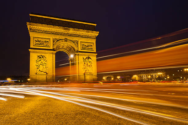 istock Triumphal Arc in Paris at night 160531638