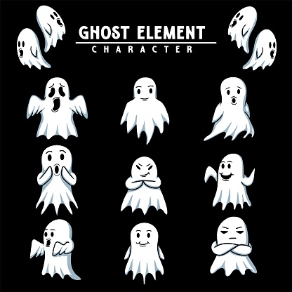 Ghost element expression vector illustration for your company or brand