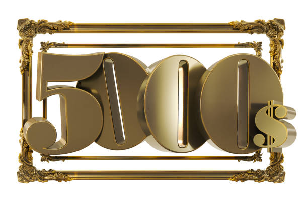 istock gold 5000 dollars on a golden frame isolated on transparent background, golden five thousand dollars 1605336360