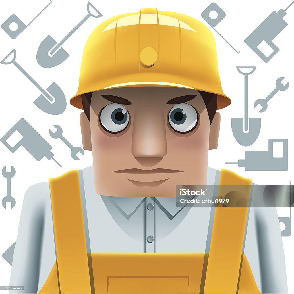 Trabajador de construcción - arte vectorial de Accesorio de cabeza libre de derechos