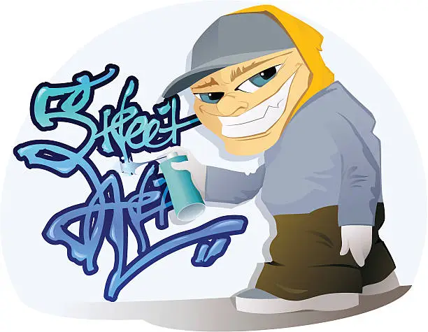 Vector illustration of Graffiti Artist