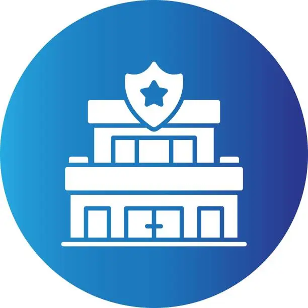 Vector illustration of Police Station Icon