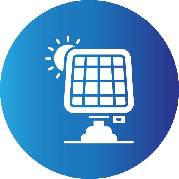 ilustraciones, imágenes clip art, dibujos animados e iconos de stock de icono del panel solar - solarpanel