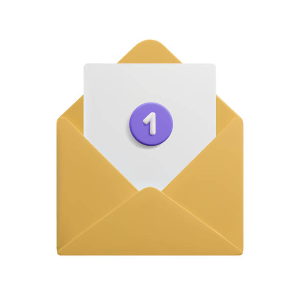 istock New message 3d vector icon isolated on white. Cute yellow open email with one new letter notification symbol sign 3d vector render. Empty white paper document inside envelope, inbox newsletter spam. 1605380307