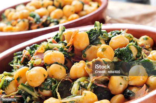 Spanish Espinacas Con Garbanzos Spinach With Chickpeas Stock Photo - Download Image Now