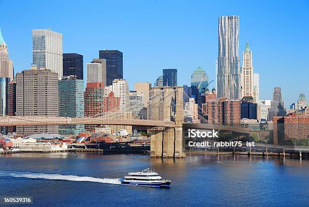 Ньюйорк Город Горизонта С Бруклинский Мост — стоковые фотографии и другие картинки Архитектура - Архитектура, Без людей, Большой город