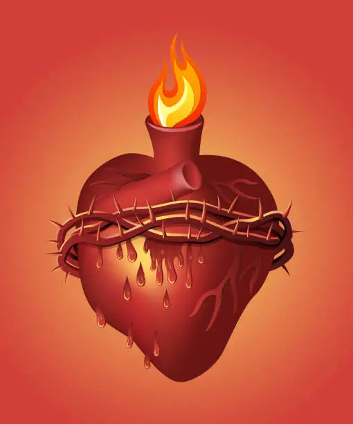 Vector illustration of Heart of Blessed Virgin Mary