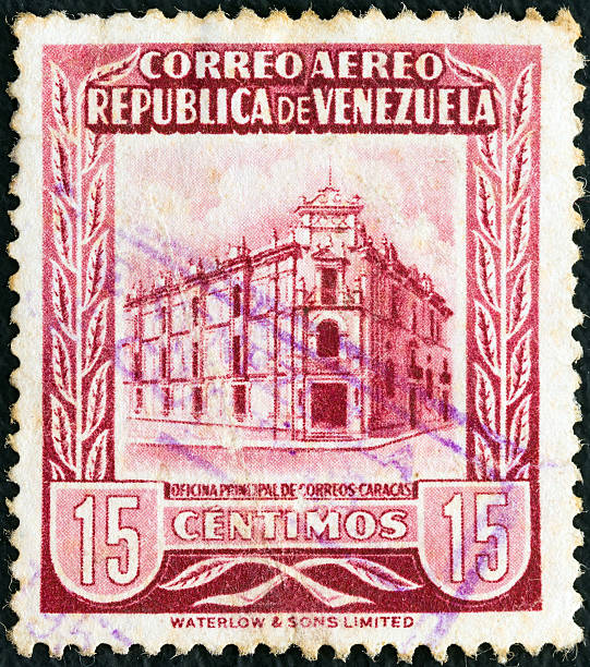 베네수엘라식 스템프 프로그램 일반 우체국, 카라카스 (1953) - mail close up caracas venezuela 뉴스 사진 이미지