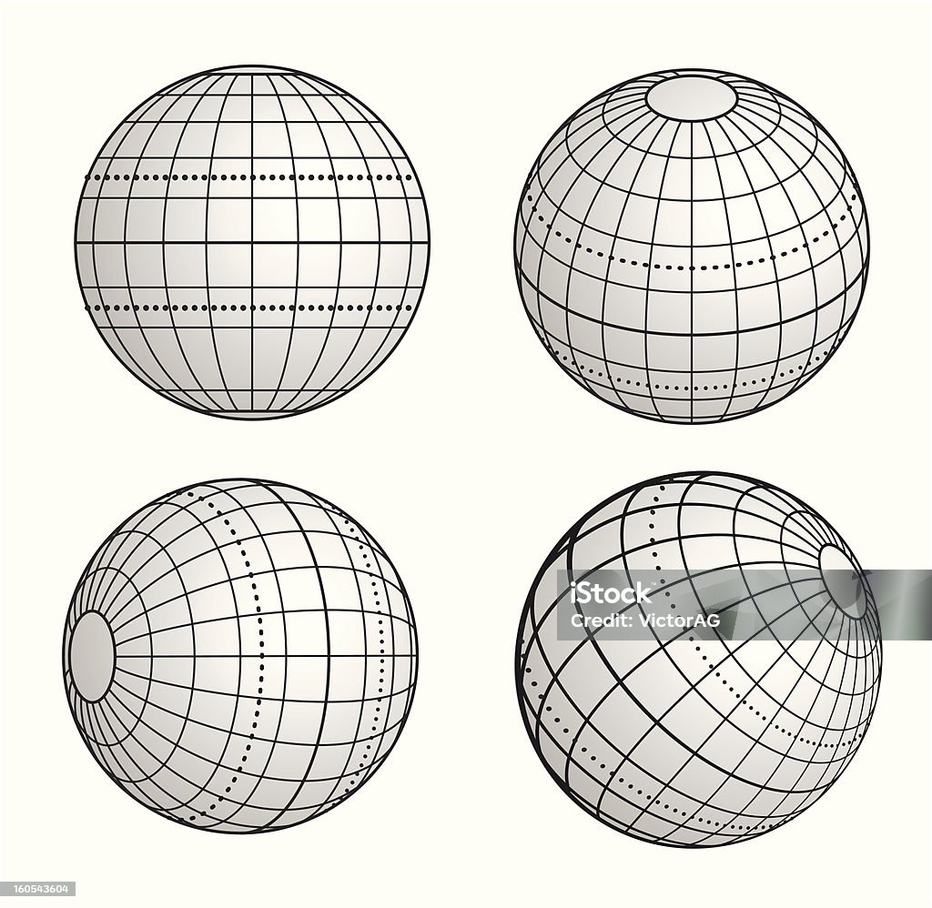 globe Illustration: original globe elements-spheres Latitude stock vector