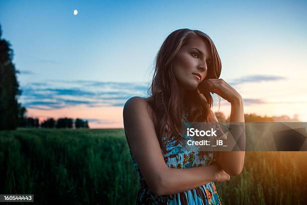 Portrait Of A Beautiful Elegant Girl At Sunset Stock Photo - Download Image Now - Hope - Concept, One Woman Only, Women