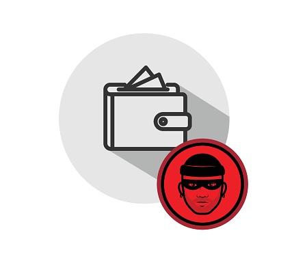 Hacker icon .Pirated software, malicious content and link icon. Pirate integrated and spider. Theft Risk.