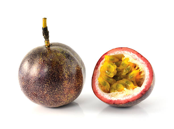 Passion fruit on white background