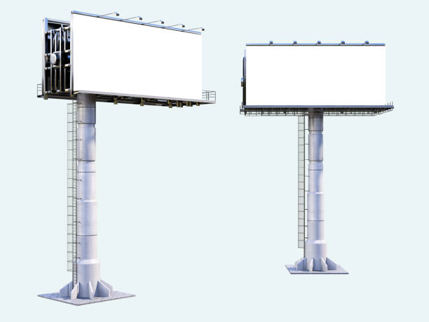 istock Outdoor blank billboard sign mockup isolated, empty space to display advertising poster 1605455334