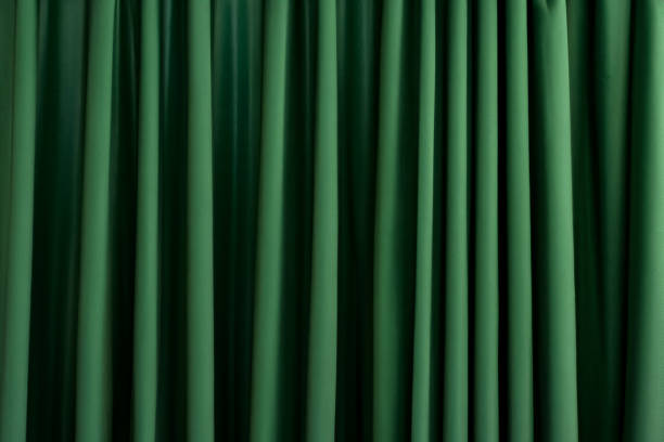 green curtain in theatre. Textured background