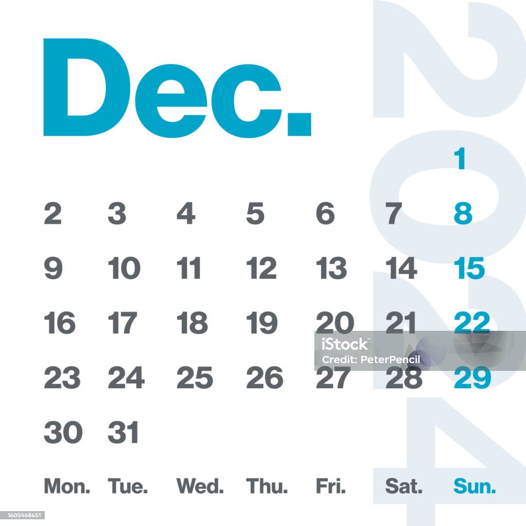December 2025 Monthly Calendar Minimalism Style Square Calendar Vector