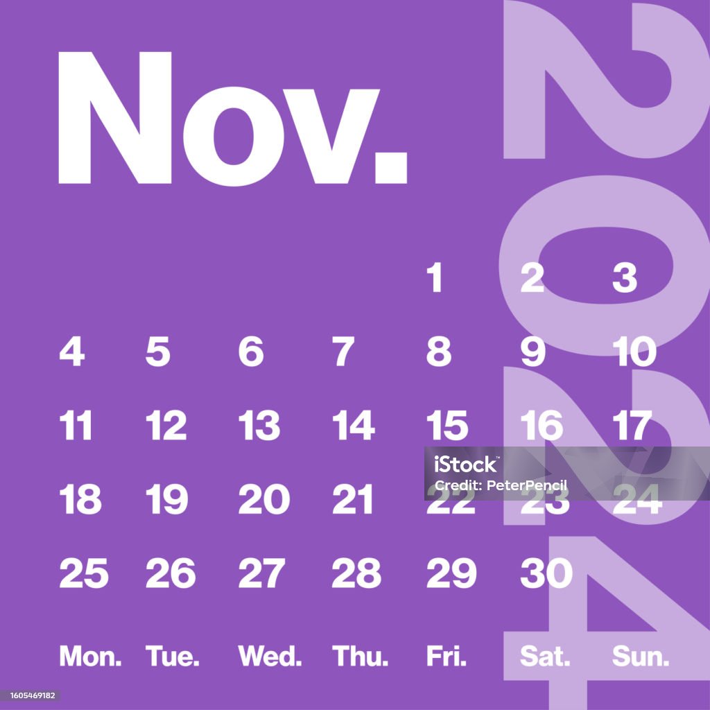 Ilustración de Noviembre 2024 Calendario Mensual Calendario Cuadrado De Ilustración de Noviembre 2024 Calendario Mensual Calendario Cuadrado De