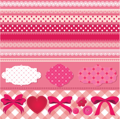 Pink Scrapbook Set Stock Illustration - Download Image Now