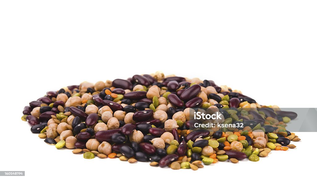 Feijão Vermelho, lentilhas, ervilhas e grão-de-bico - Foto de stock de Agricultura royalty-free