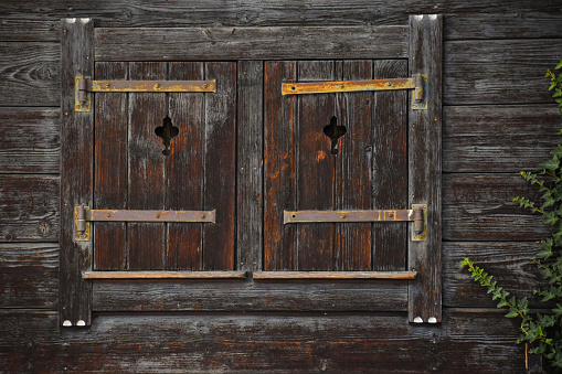 Abstract old wooden door closure
