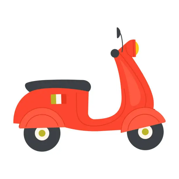 Vector illustration of Italian scooter transportation