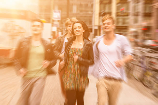 istock Friends running on the city 160549233