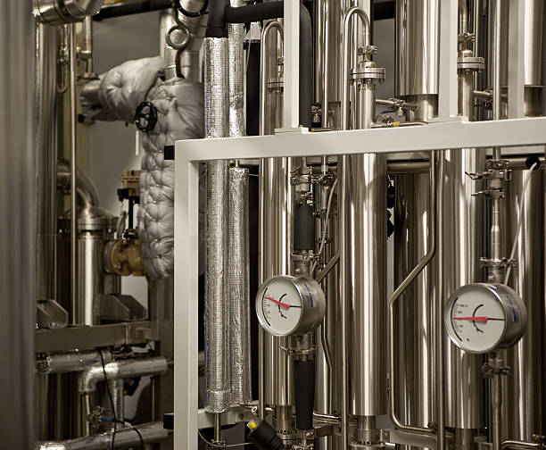 istock Pipes and valves fora HVAC system 160549392