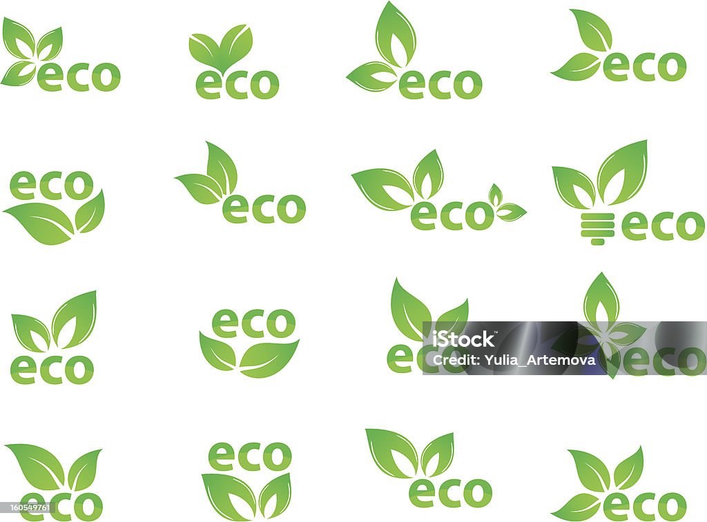 collection de vecteur eco logos - clipart vectoriel de Couleur verte libre de droits