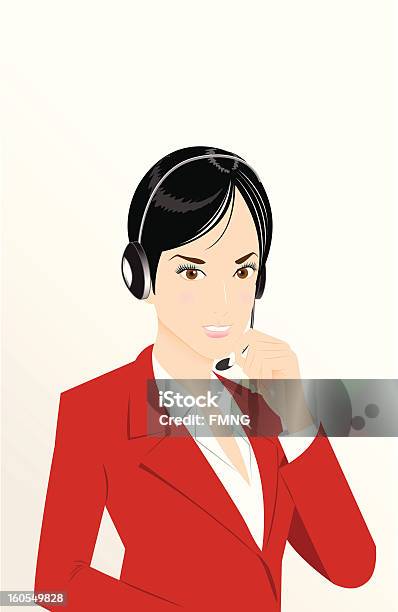 Phone Operator Stock Illustration - Download Image Now - Blazer - Jacket, Illustration, Women