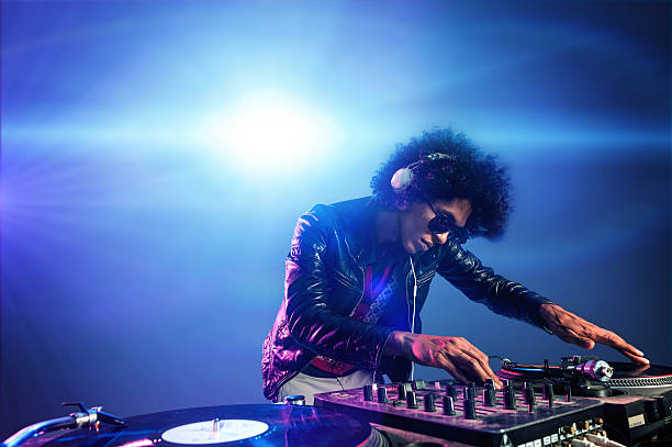 istock DJ playing in a nightclub with lights behind them 160549904