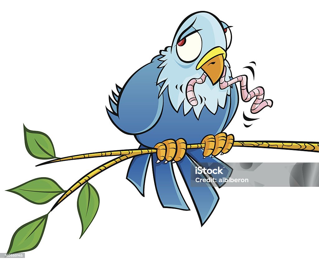 Triste oiseau sur une branche - clipart vectoriel de Arbre libre de droits