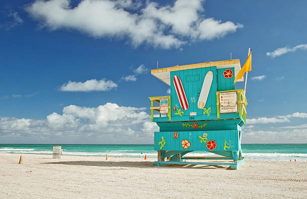 Casa de nadador salva-vidas de Miami Beach - fotografia de stock