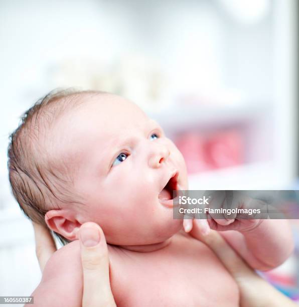 Newborn Baby With Look Of Wonderment Stock Photo - Download Image Now - Adult, Affectionate, Baby - Human Age